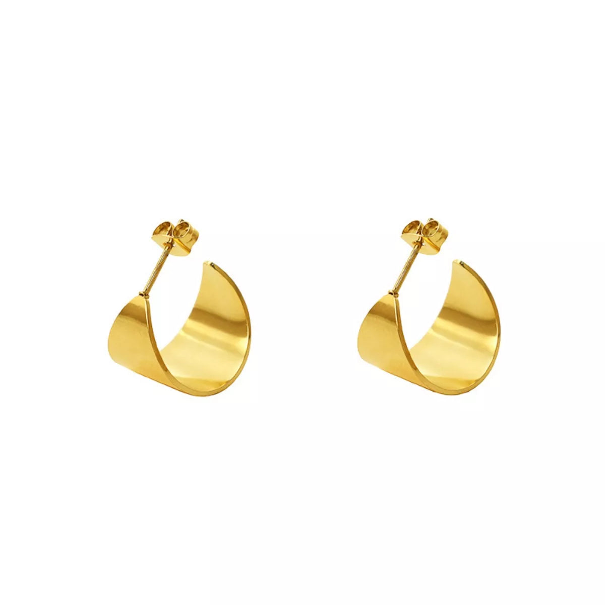 18K Gold-Plated Stud Earrings - alternate earring view