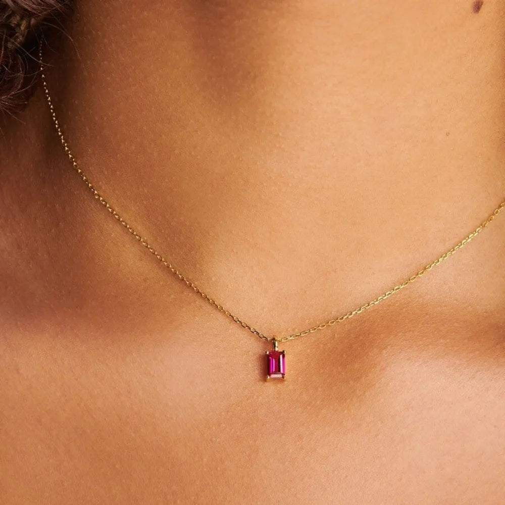 Titanium Steel Inlaid Zircon Pendant Necklace in Style H - women's pendant necklace