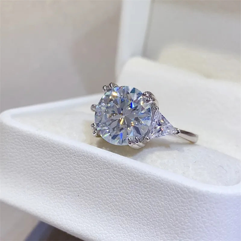 5 Carat Moissanite Sterling Silver Ring - alternate ring view