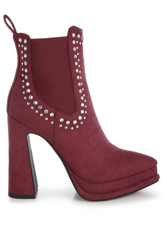 Studs High Ankle Boots