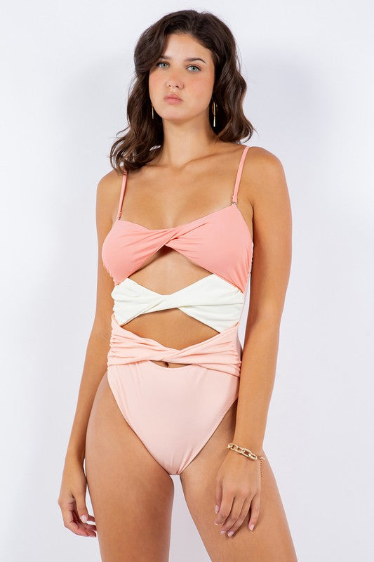 Triple Twist Cutout One Piece