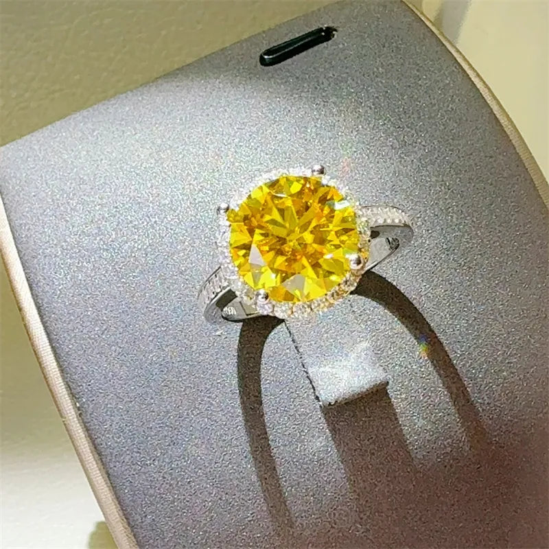 3 Carat Moissanite Zircon Sterling Silver Ring in Silver - women's ring