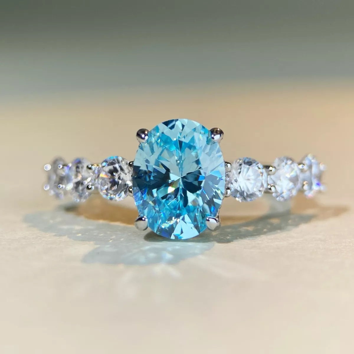 Sterling Silver Oval Ring - alternate ring view