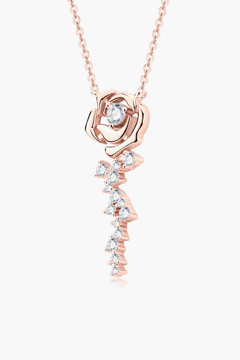 Sterling Silver 18K Rose Gold-Plated Pendant Necklace - alternate necklace view