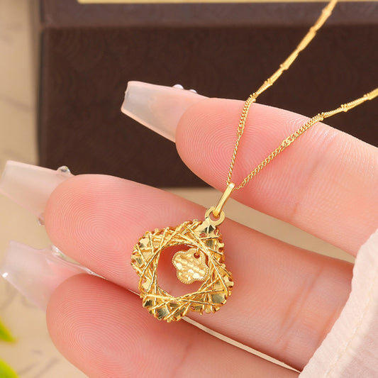 Sterling Silver Clover Pendant Necklace in Silver - women's pendant necklace