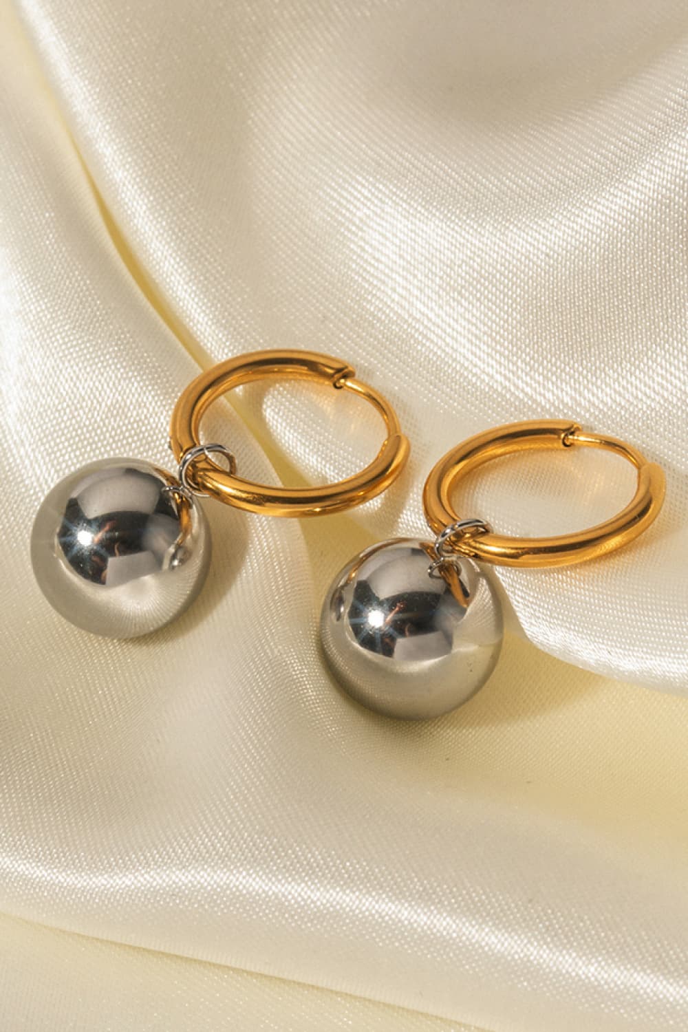 18K Gold-Plated Copper Ball Drop Earrings - alternate earring view