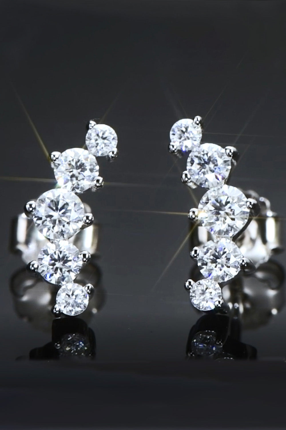 All You Need Moissanite Platinum-Plated Earrings in Silver - women's earrings