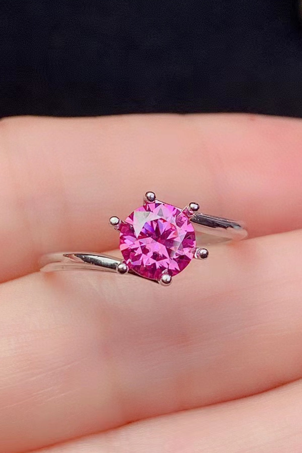 Can't Stop Your Shine 1 Carat Moissanite Ring in Pink - women's ring