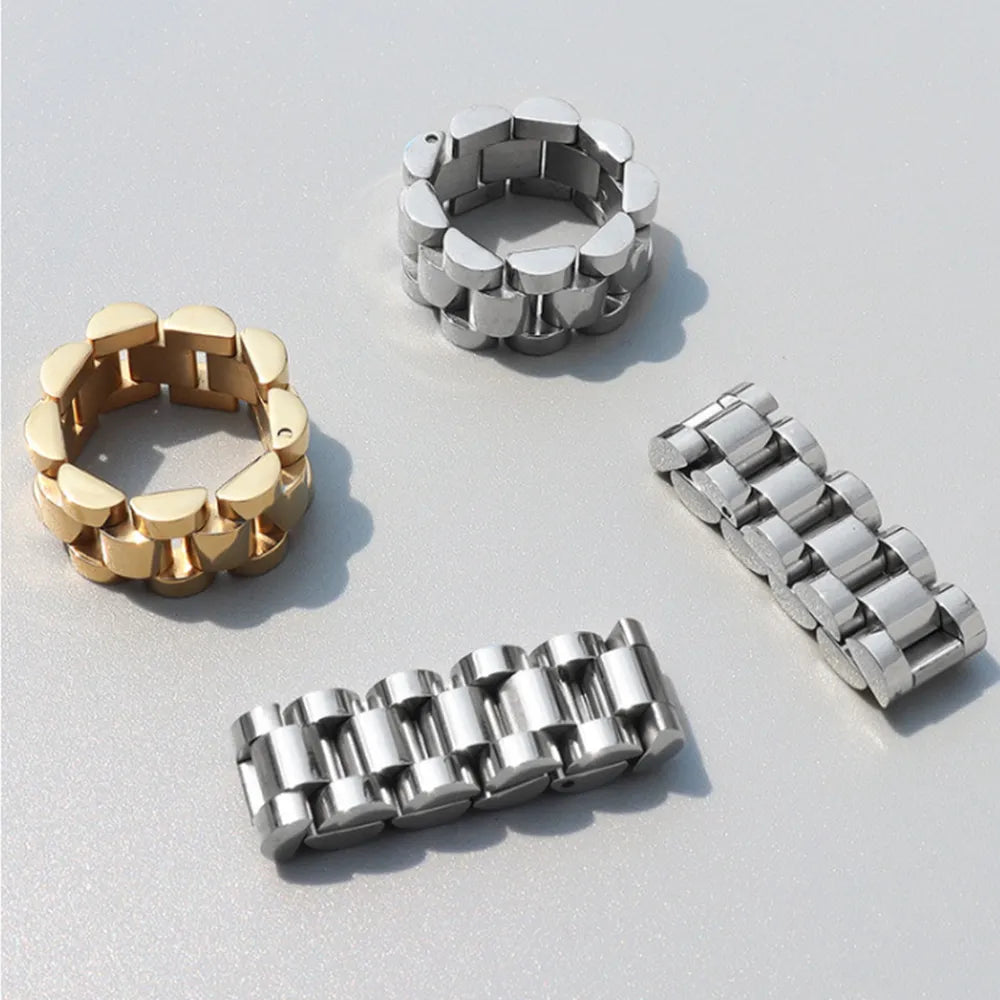Plated Titanium Steel Ring in Silver - women's ring