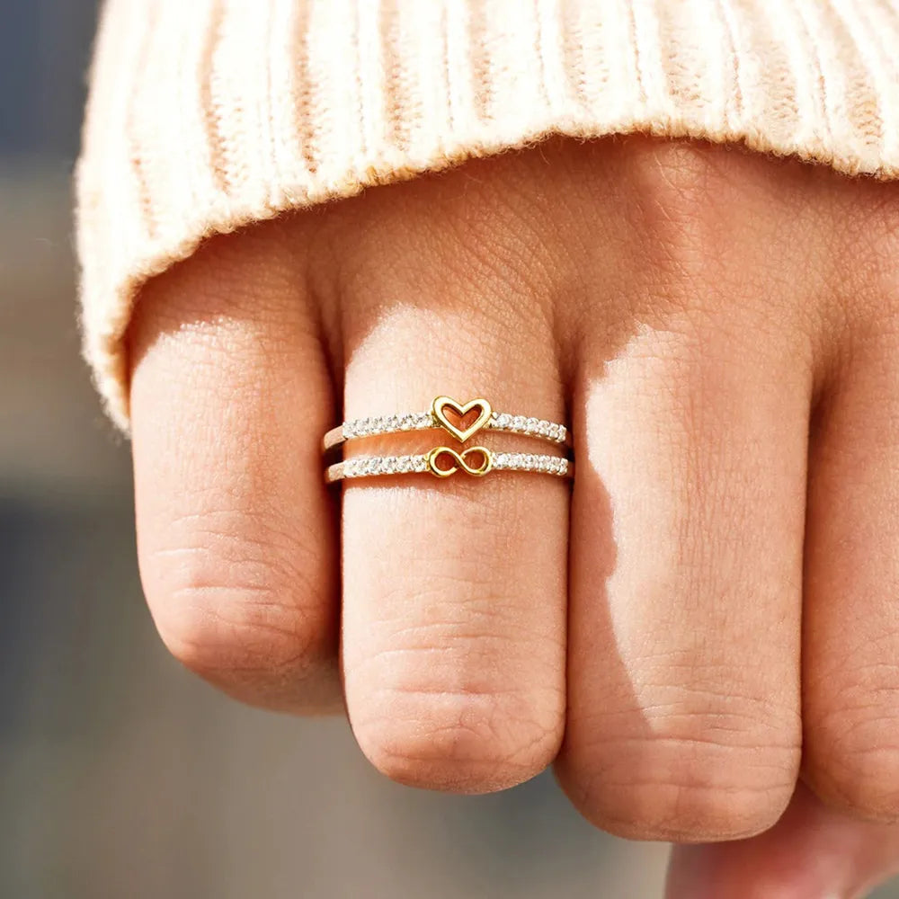 Zircon Sterling Silver Heart Shape Ring in Silver - women's ring