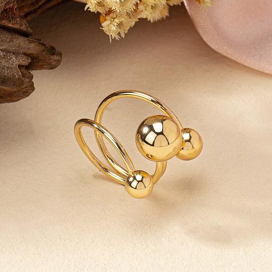 Multi Layered Ball Ring in Silver - women's ring