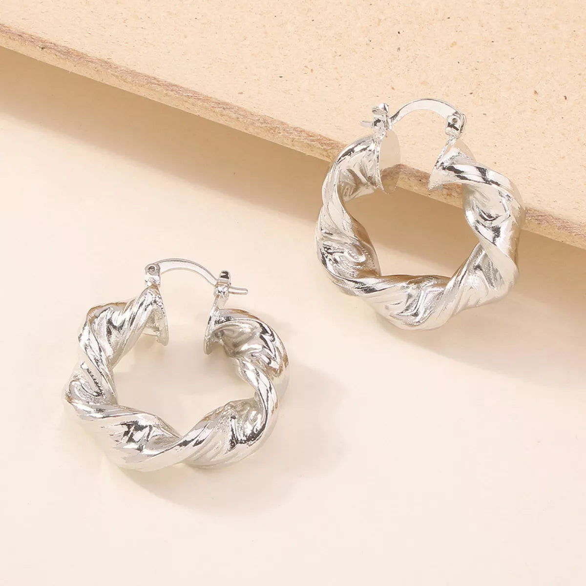 Textured Hoop Earrings - alternate earring view