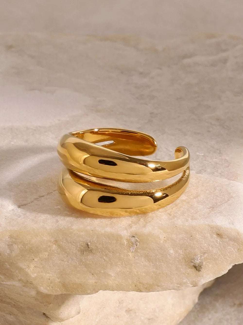 Stainless Steel Double-Layered Ring - alternate ring view