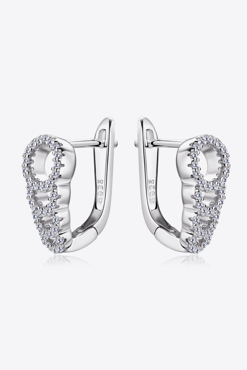Moissanite Sterling Silver Earrings - alternate earring view