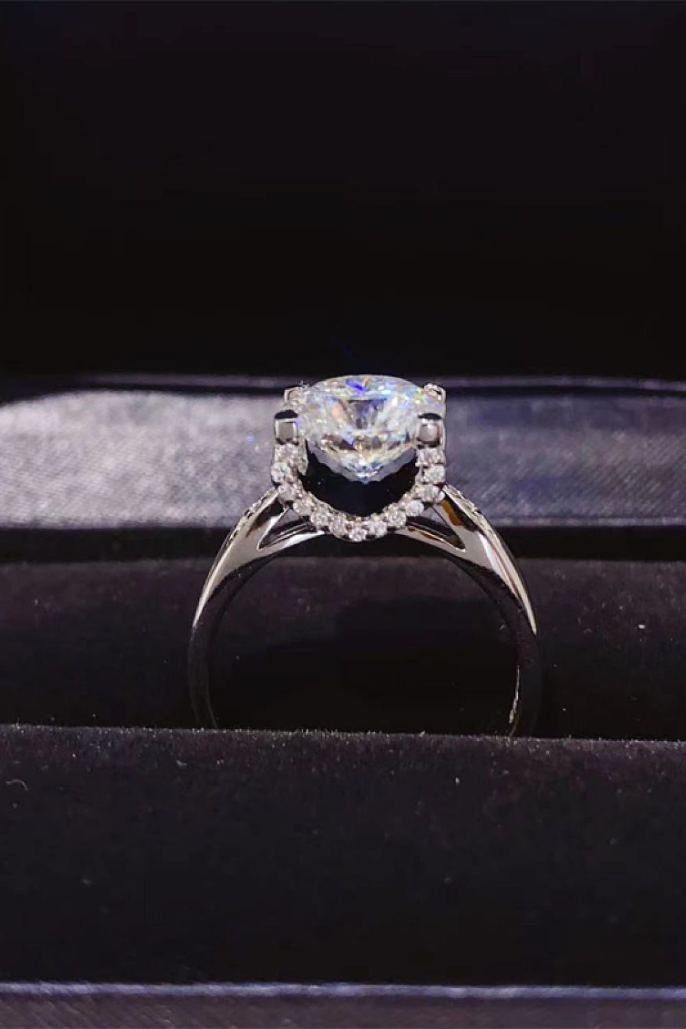 2 Carat Moissanite Sterling Silver Ring in White - women's ring