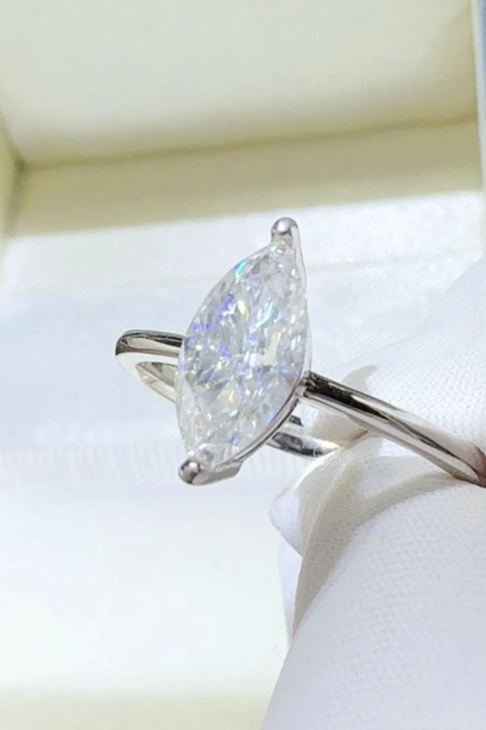 2 Carat Moissanite Sterling Silver Ring in White - women's ring