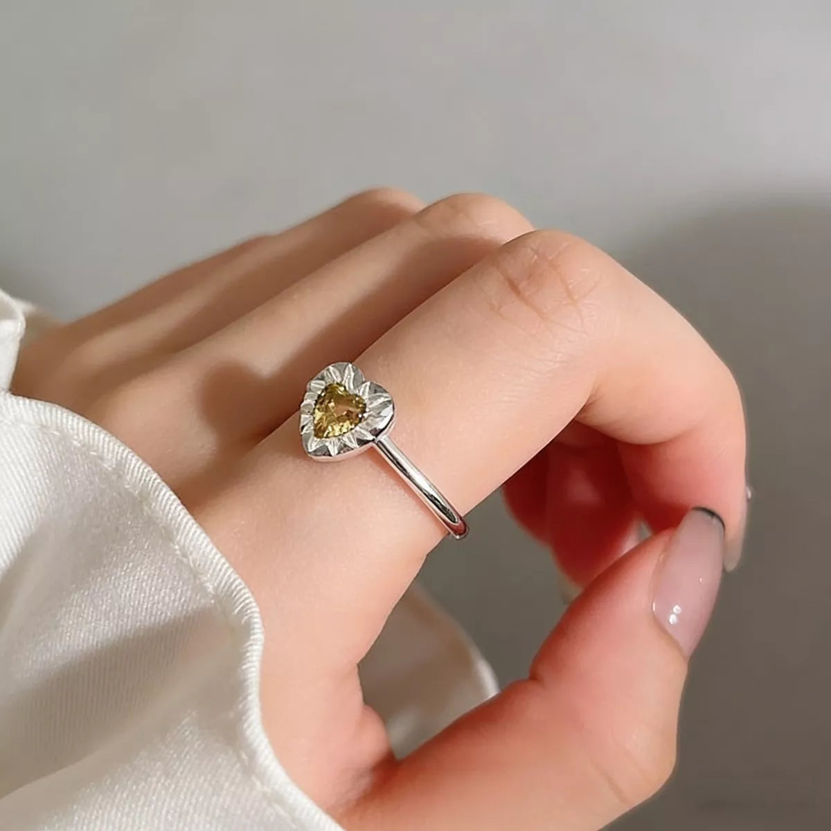 Heart-Shaped Open Ring - alternate ring view