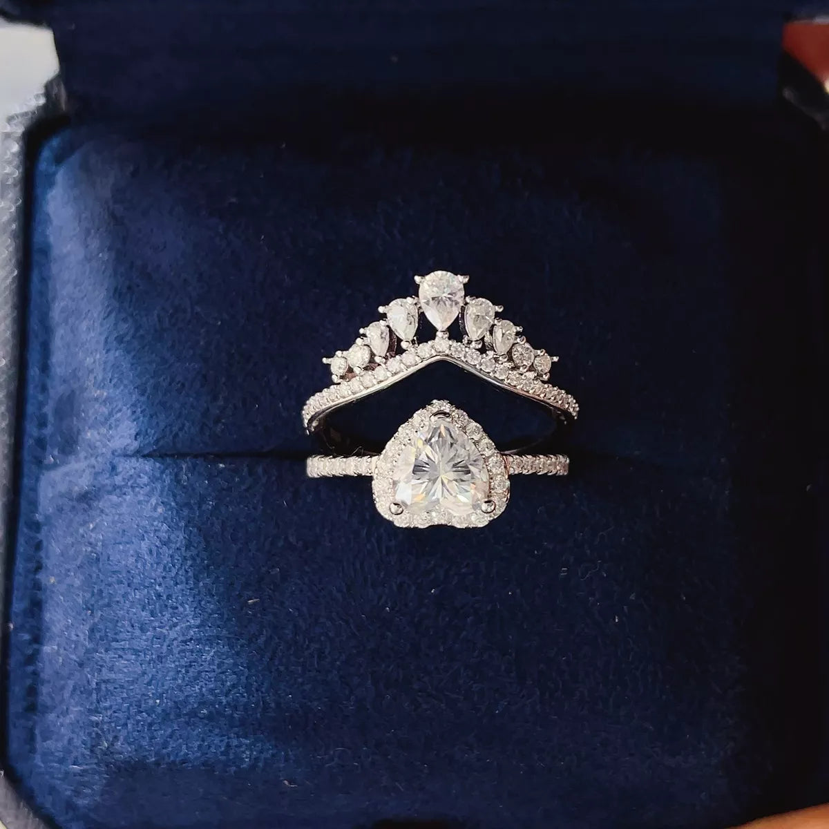 2 Carat Sterling Silver Moissanite Ring Set in Silver - women's ring