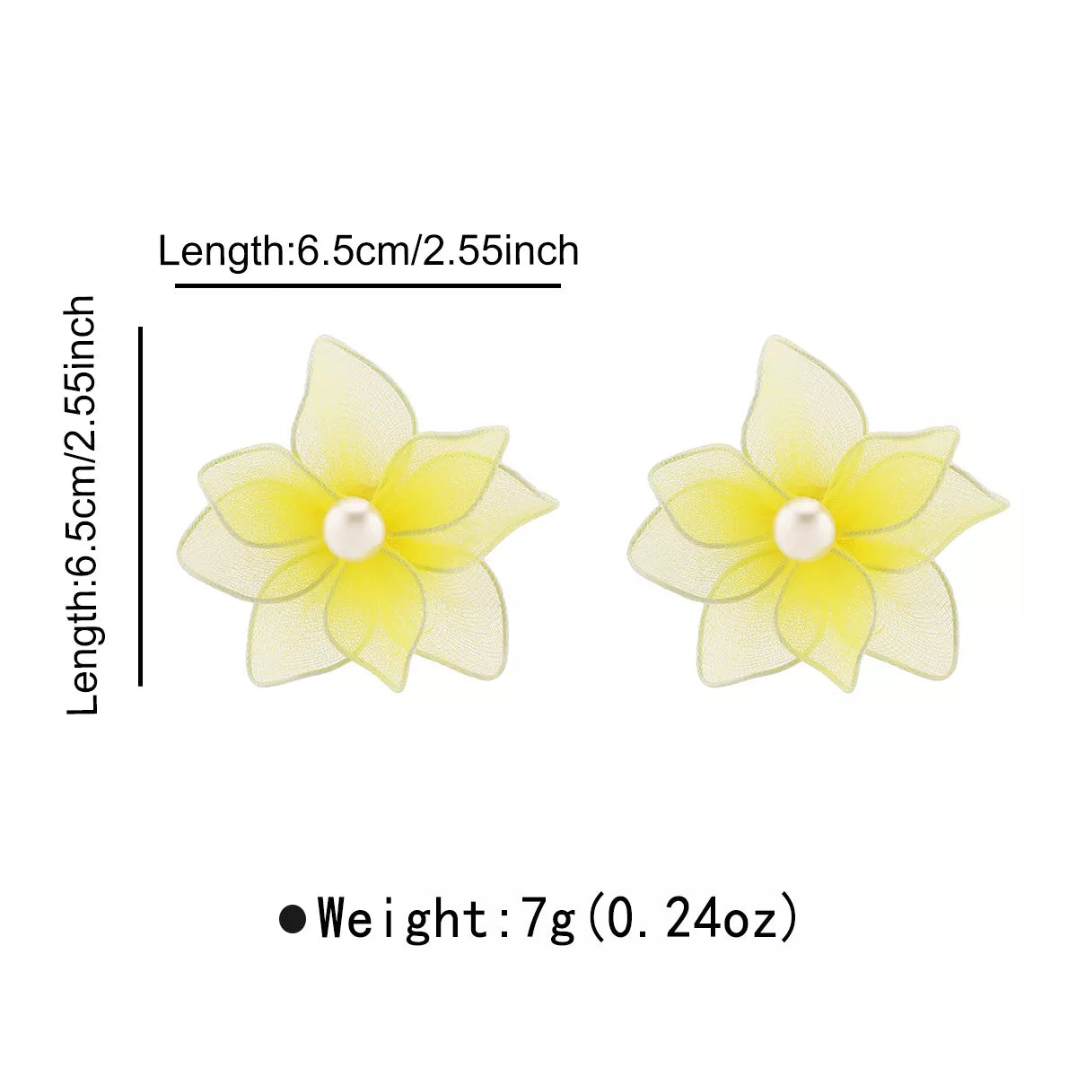 Flower Pearl Stud Earrings - alternate earring view