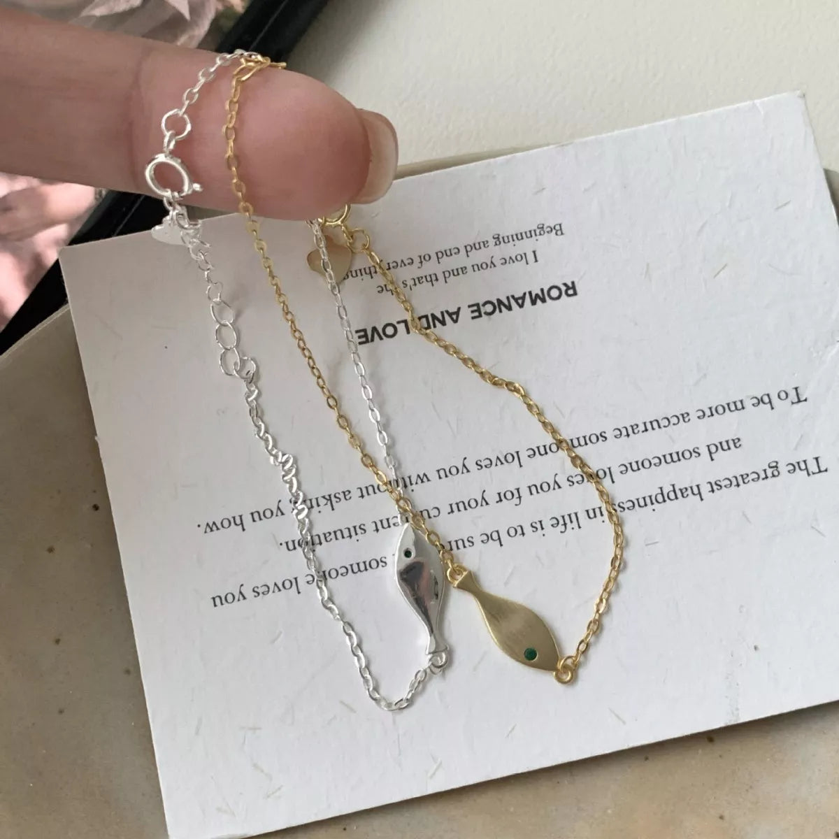 Sterling Silver Fish Bracelet in Gold - women's bracelet
