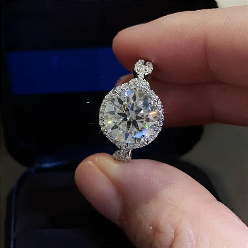3 Carat Sterling Silver Moissanite Ring in Silver - women's ring