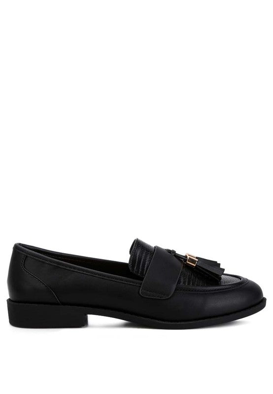 Faux Leather Tassel Loafers