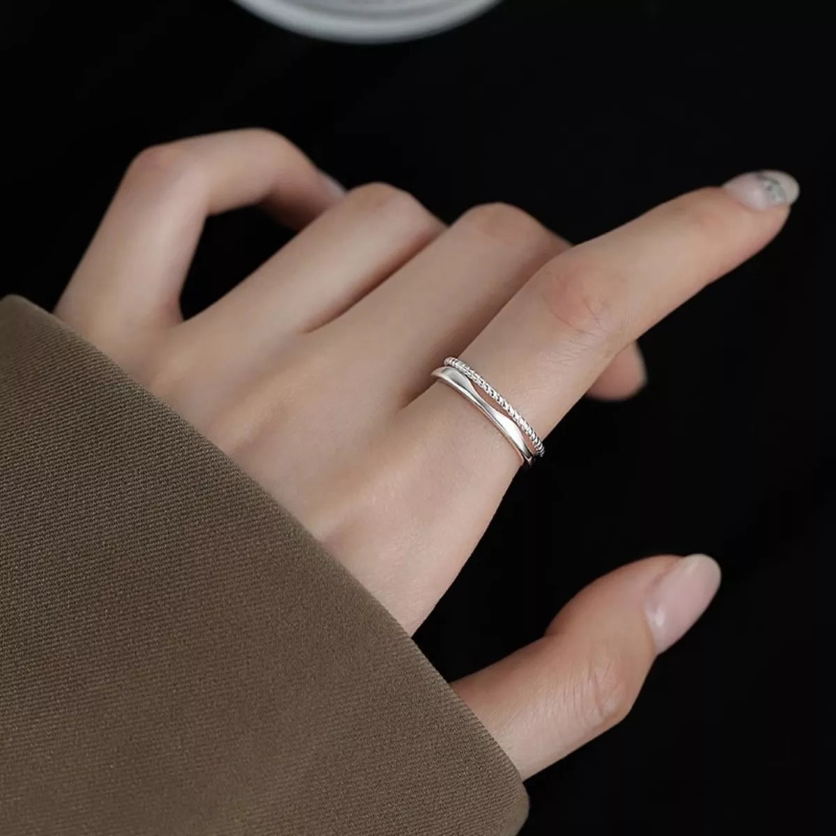 Sterling Silver Open Ring - alternate ring view