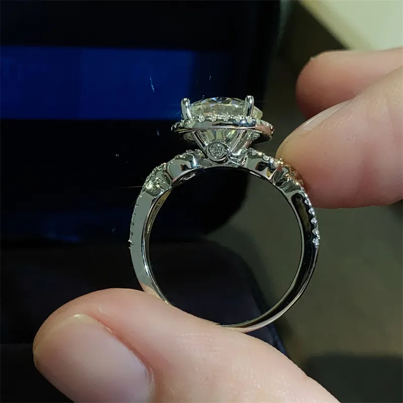 3 Carat Sterling Silver Moissanite Ring in Silver - women's ring