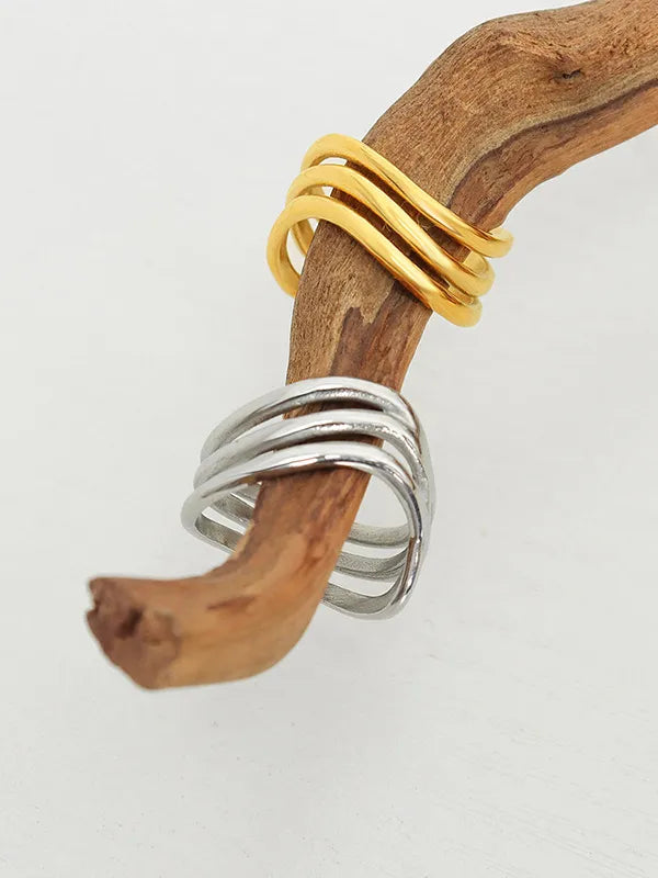 Titanium Steel Three-Layered Ring - alternate ring view
