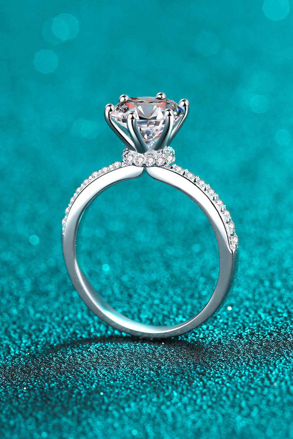 Sterling Silver 2 Carat Moissanite Ring in Silver - women's ring