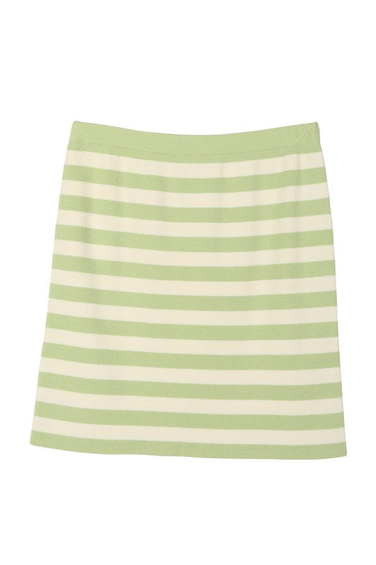Stripe Ribbed Skirt