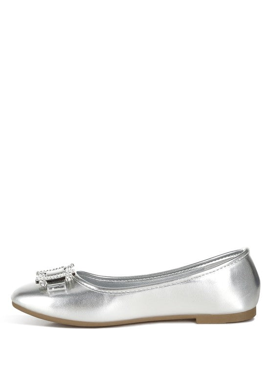 Rhinestone Metallic Ballerinas