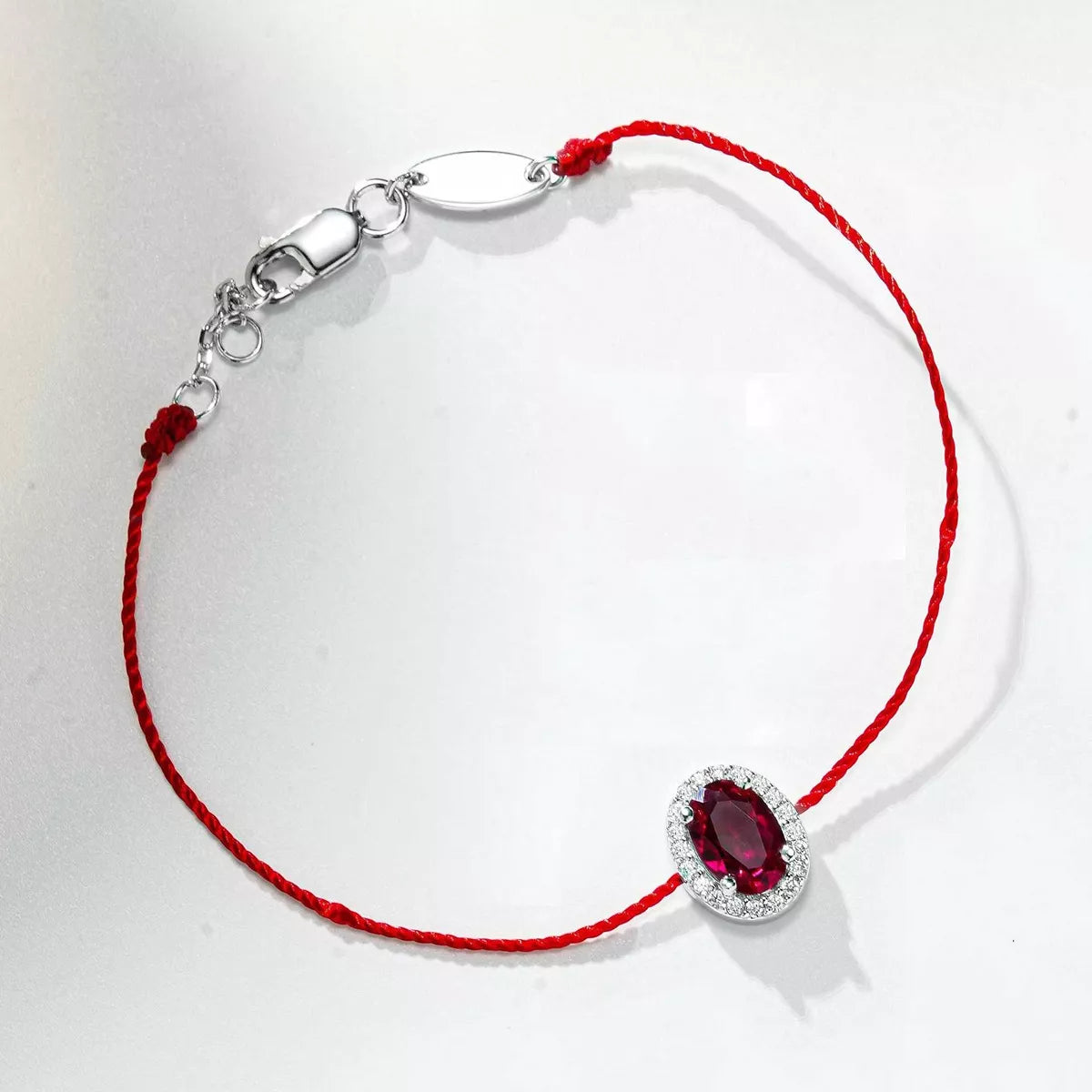 Oval Zircon Adjustable Bracelet in Blue - women's bracelet