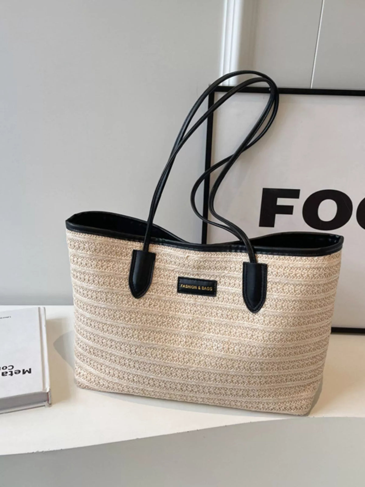Woven Straw Tote Bag - alternate product view