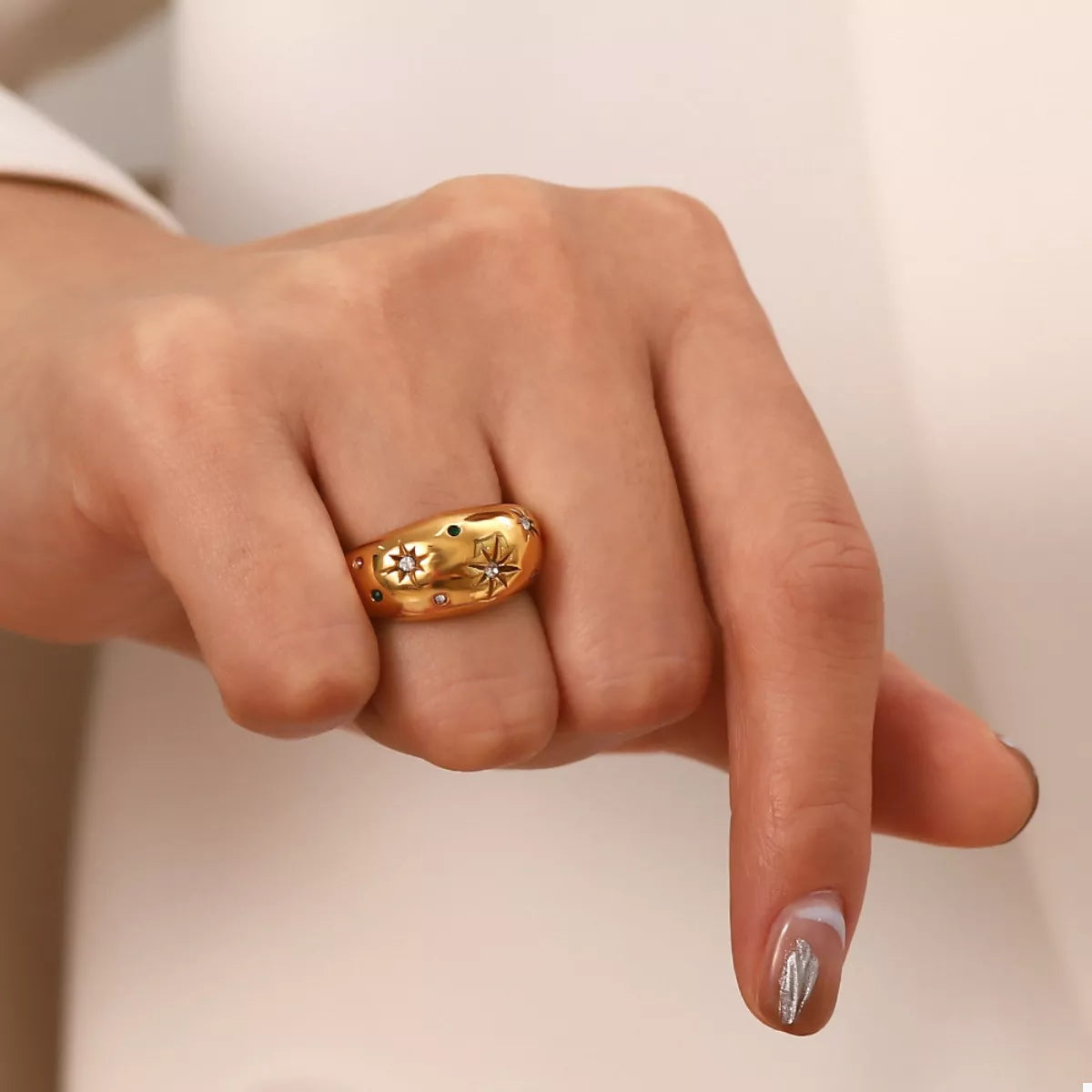 18K Gold-Plated Zircon Ring - alternate ring view