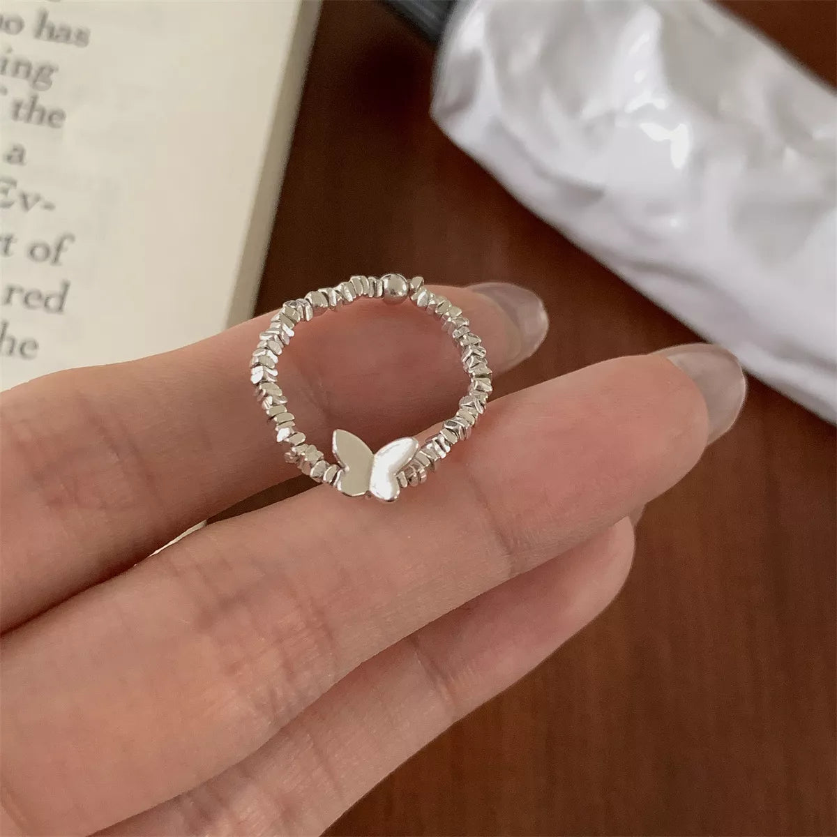 Sterling Silver Butterfly Ring - alternate ring view