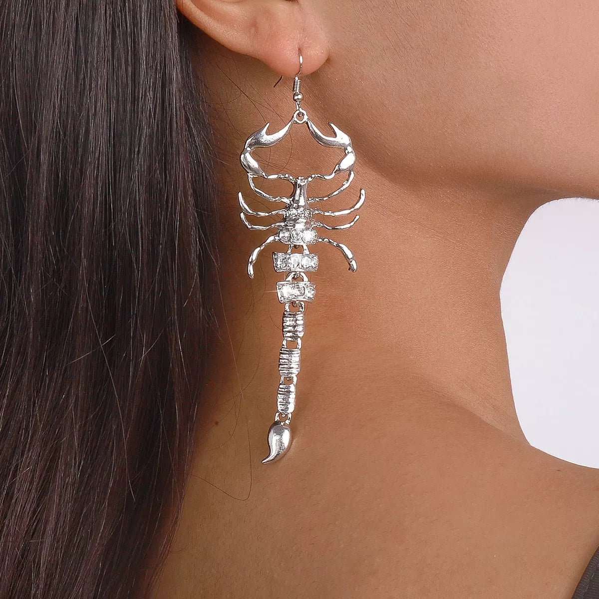 Scorpion Dangle Earrings in Silver - women's dangle earrings
