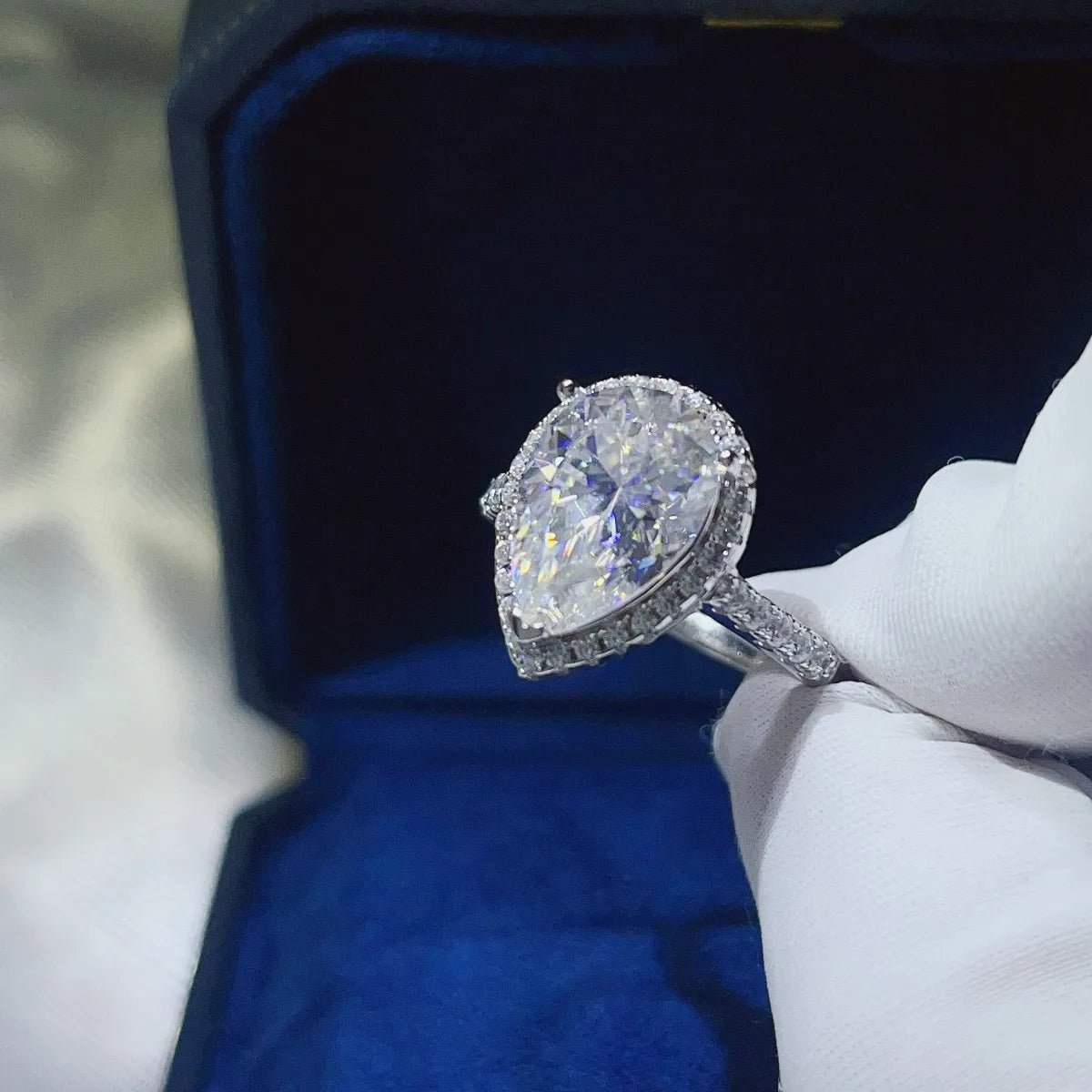 2 Carat Moissanite Sterling Silver Ring in White - women's ring