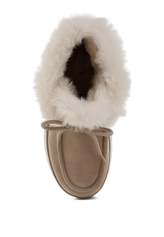 Faux Fur Flatform Boots