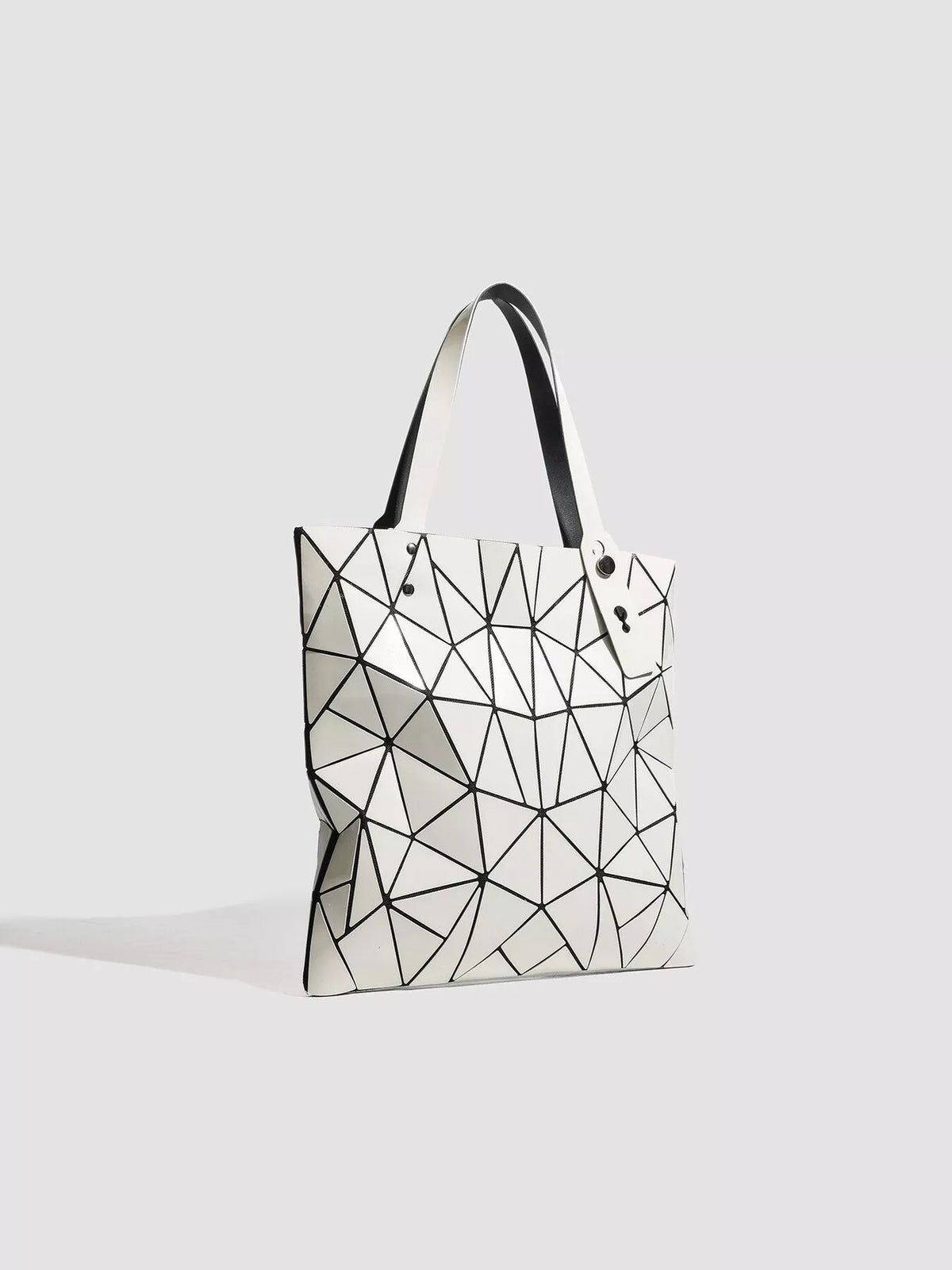 Geometric Glossy Paneled Handbag - alternate product view