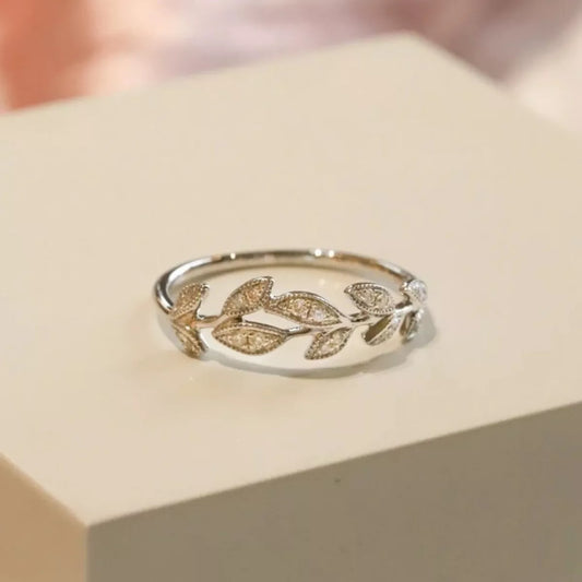Sterling Silver Leaf Ring in Silver - women's ring
