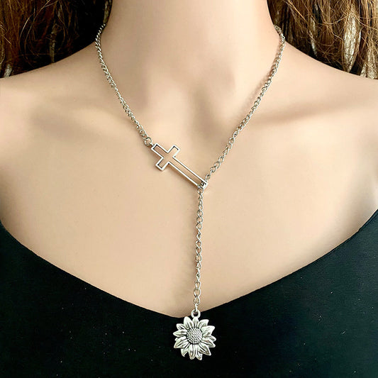 Cross Chain Necklace in Style B - women's chain necklace