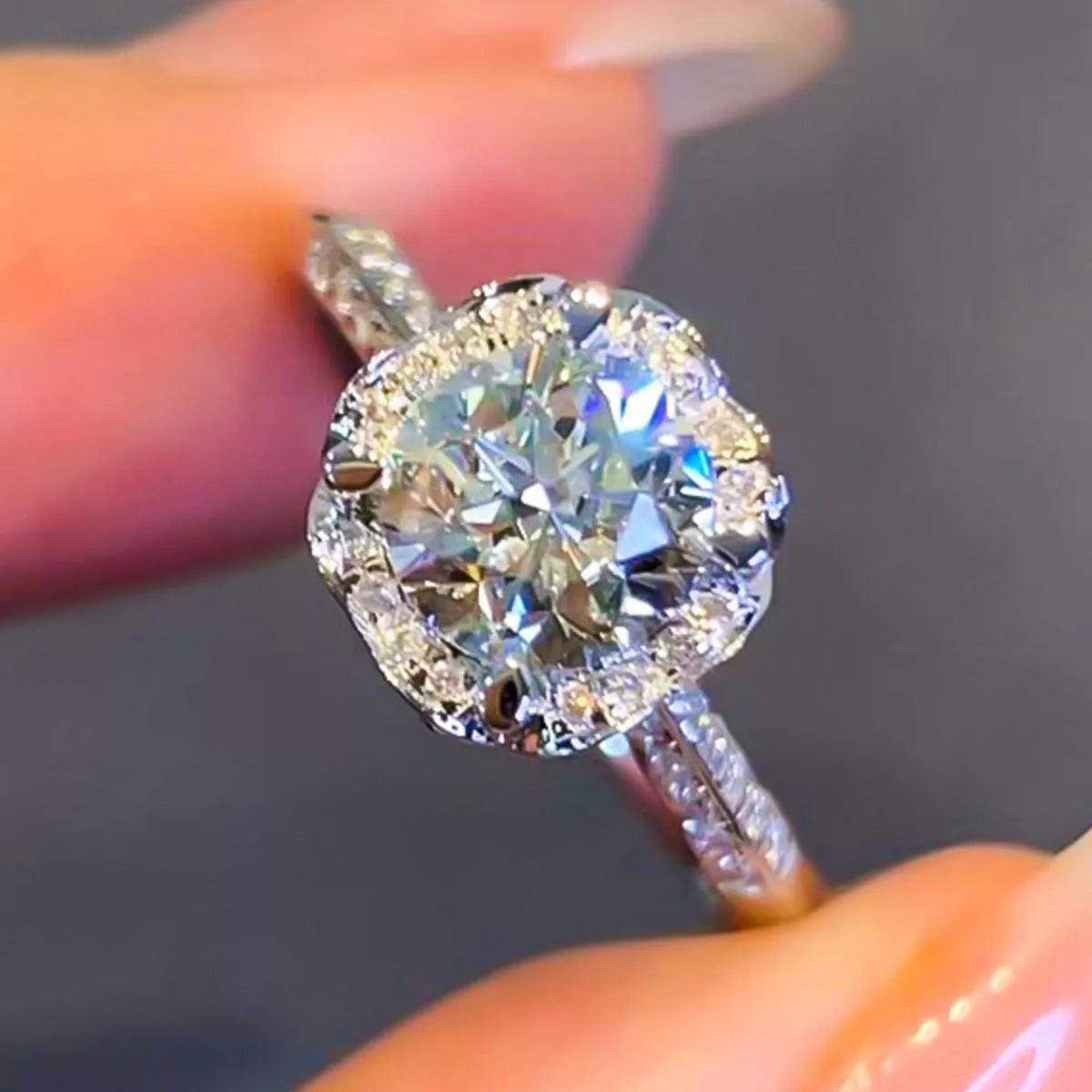 1 Carat Sterling Silver Moissanite Ring - alternate ring view