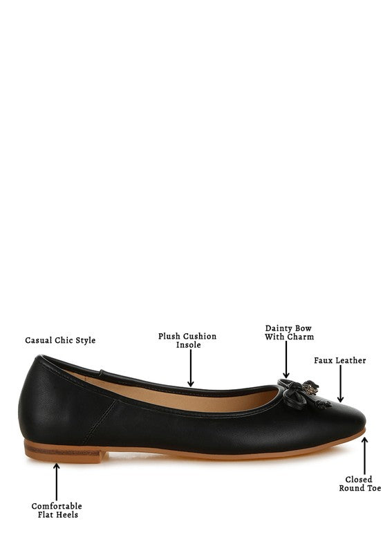 Faux Leather Casual Ballerinas