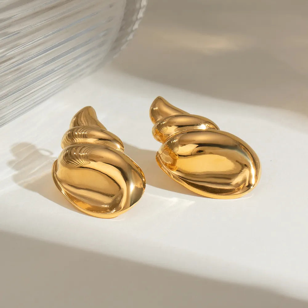18K Gold-Plated Conch Earrings - alternate earring view