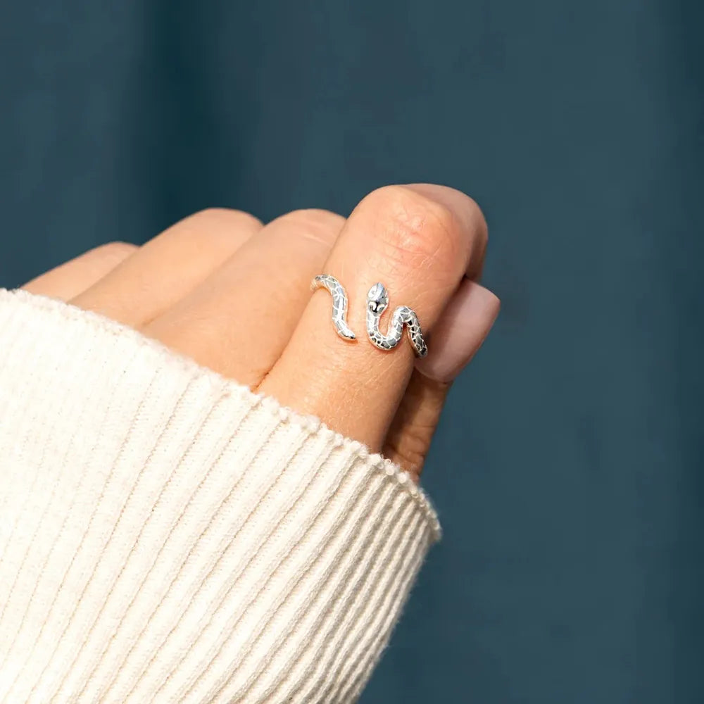 Sterling Silver Snake Ring - alternate ring view
