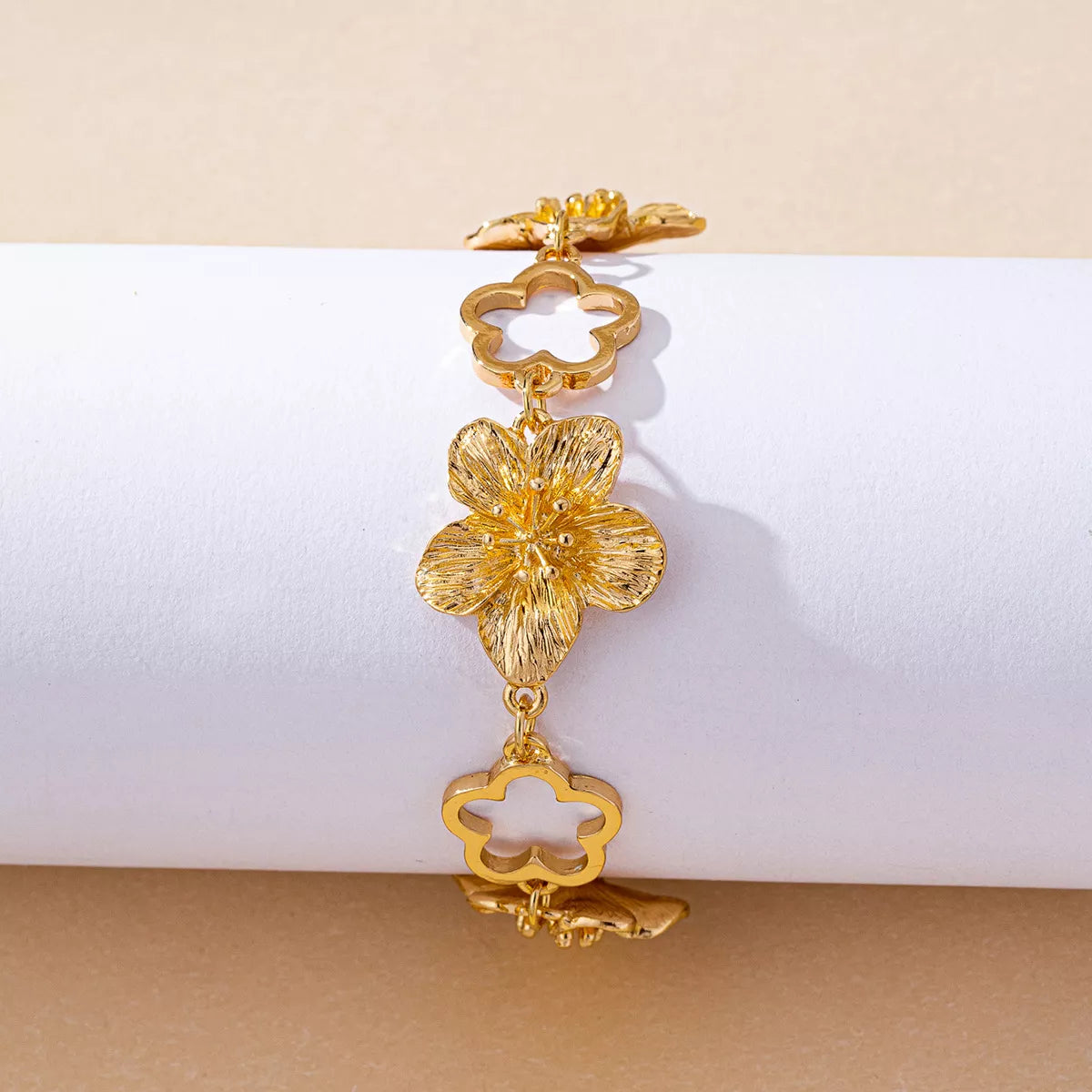 18K Gold-Plated Flower Bracelet - alternate jewelry view