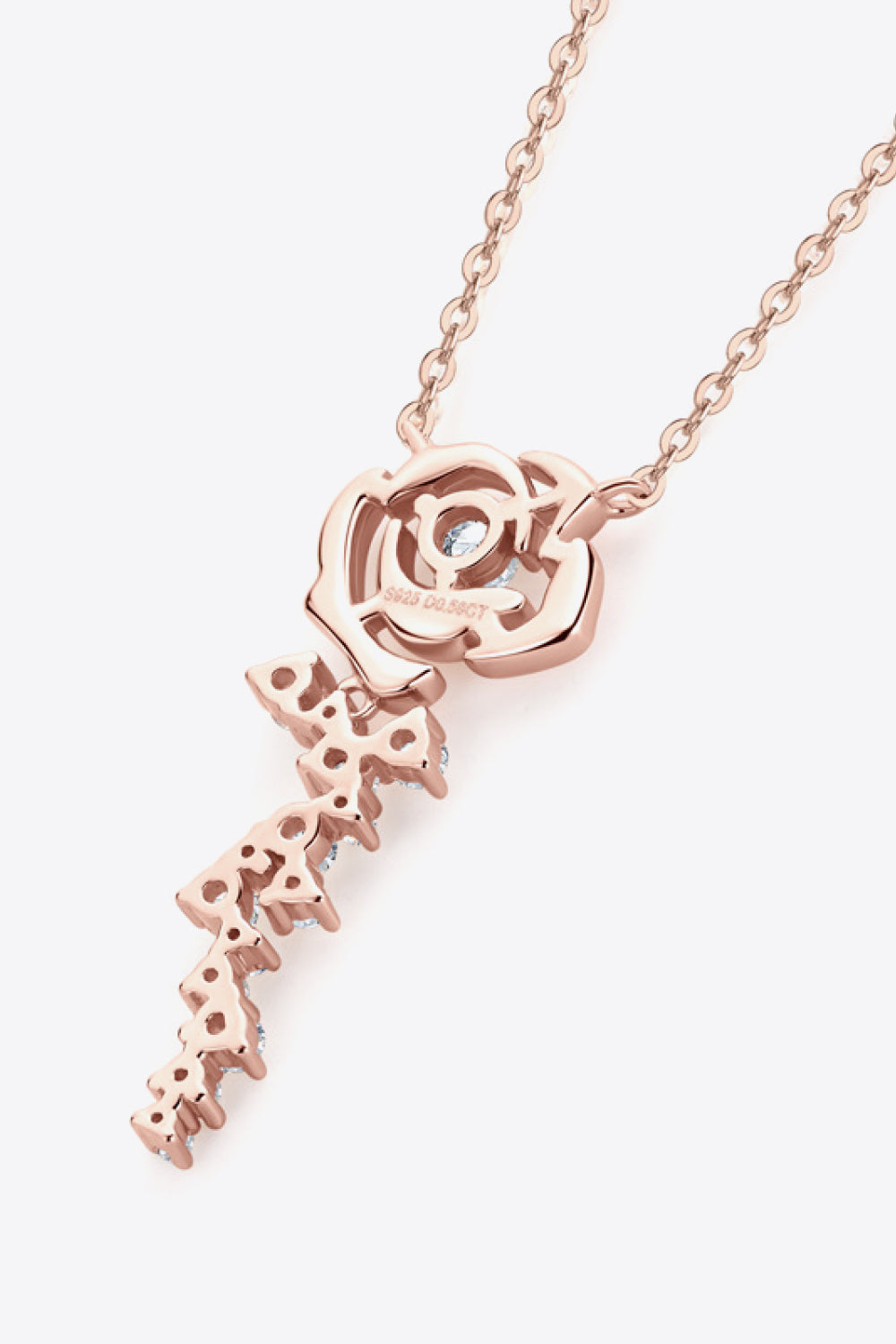 Sterling Silver 18K Rose Gold-Plated Pendant Necklace - alternate necklace view