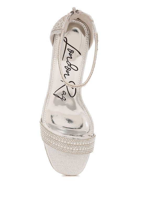 Pearl Embellished Sandals A
