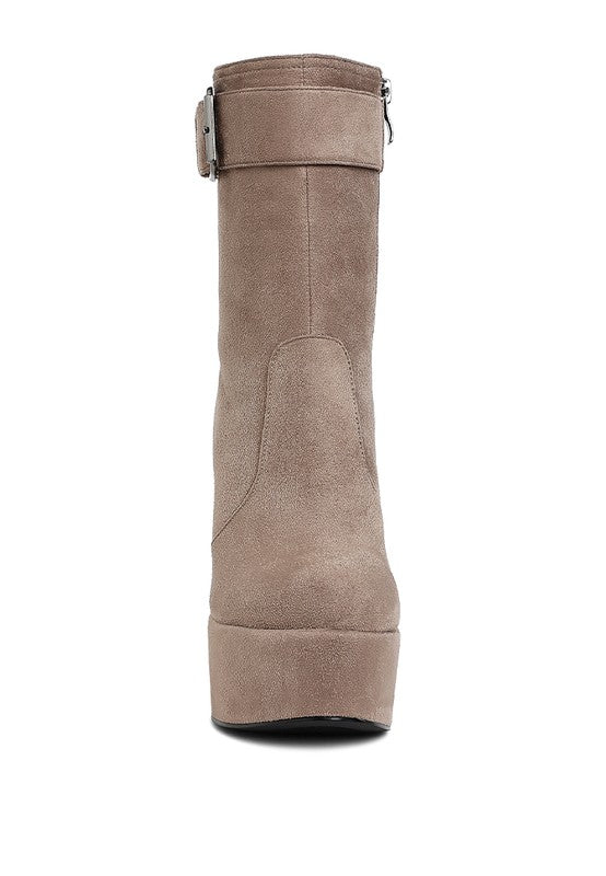Flared Block Heel Boots